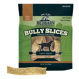 Redbarn All-Natural Rawhide Bully Slices - French Toast Flavor - Premium Grain-Free Beef Hide Treats High Protein Low Fat for Chewers - 9 oz Bag