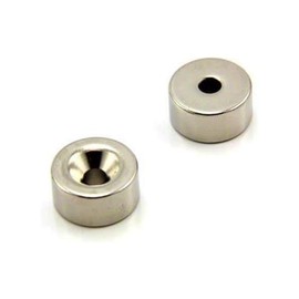 Neodymium Magnet for Arts, Crafts, Model Making, DIY, Hobbies, Office and Home - 20mm dia x 10mm thick x 5.2mm c/sink - 11kg Pull - South