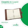 Carpeta de curpiel con block de 90 hojas de raya