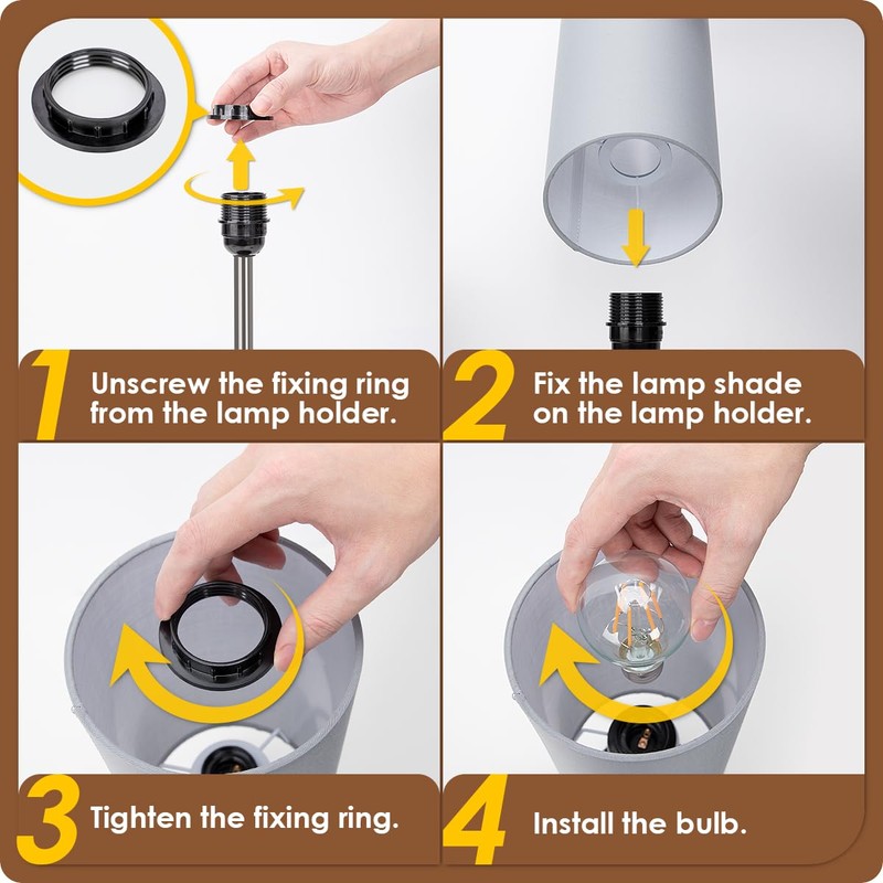 Yarra-Decor 【Upgraded Bedside Lamp with USB A+C Charging Ports &