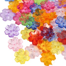 BaoQiu 80 Pcs Plastic Buttons Assorted Colors 7/8 Inch 22.5mm Resin Buttons for Arts & Crafts Decoration Collections Two Holes Sewing Craft Buttons Favorite Findings Basic Buttons (Flower Two Holes)