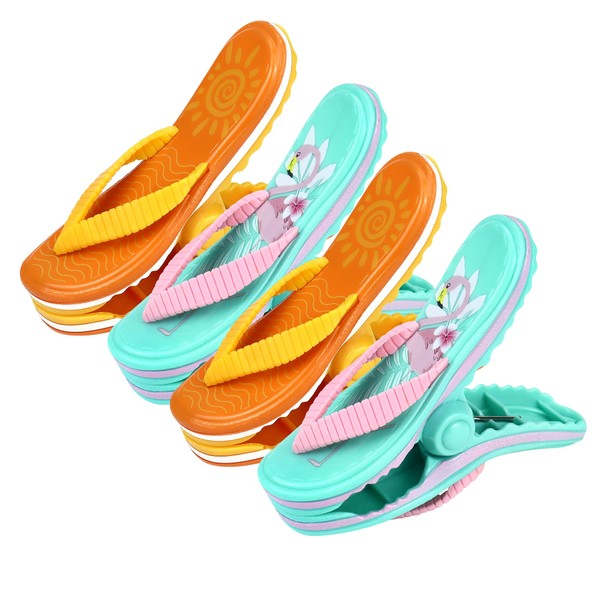 4 Pcs Towel Clips for Sun Loungers Slipper Beach Towel