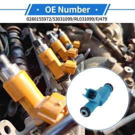 X AUTOHAUX 1 Pcs No.0280155972/53031099/RL031099/FJ479 Fuel Injector for Dodge for Ram 1500 V6 3.7L 2002-2003 Car Engine Flow Match Fuel Nozzle