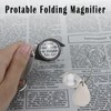 UPIQNG Key Rings Magnifier Glass Keychain 10x Portable Pocket Reading