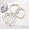 AllJunction 6pcs Multilayer Faux White Pearl Stretch Bracelets Set for