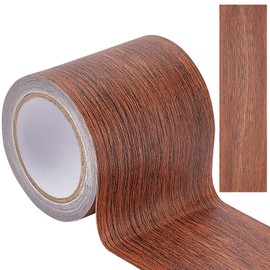 GORGECRAFT 2.2 Inch x 15Ft Wood Textured Adhesive Repair Tape Self Adhesive Patch Realistic Wood Grain Repair Tape High-Adhesive Repair Tape Simulation for Chair Floor Furniture(Coconut Brown)