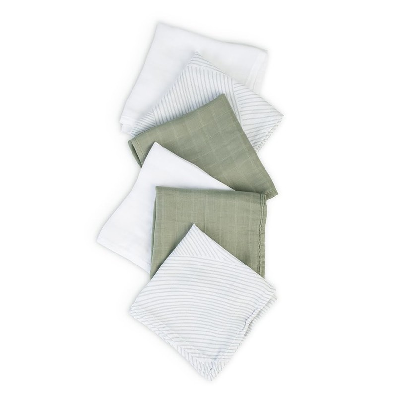 Little Bamboo Muslin Baby Face Washer Cloths 6 Pack -