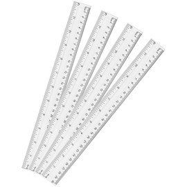 ZUFECY Paquete de 4 reglas flexibles de 12 pulgadas, regla de plstico translcido flexible de 11.8 in para escuela, oficina, dibujo artstico y...      
