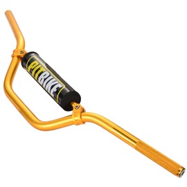 RUTU Universal 7/8" 22mm Dirt Bike Handlebars with Chest Protector Pad for CRF YZF KXF KLX RMZ DRZ Pit Bike Motocross ATV Quad - Gold - Reducing Craft, High strength