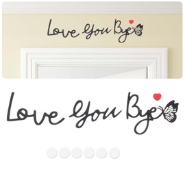Love You Bye Schild, “Love You Bye“-Schild Über Der Tür, Holzschild Mit Schriftzug Für Den Flur, Wanddeko Holz, DIY-Handwerk, Schilder Für Weihnachten, Valentinstag, Ostern, Geburtstagsgeschenk
