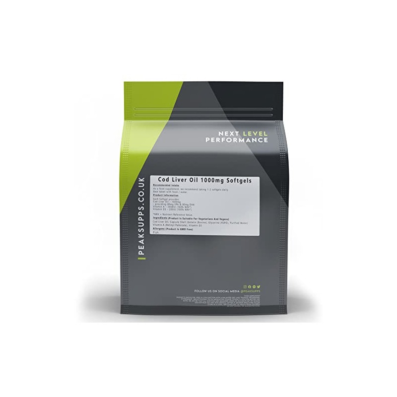 Cod Liver Oil 1000mg Softgels | Vitamin A and D3