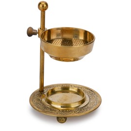 Ajuny Incense Burner Holder Tea Light Candle or Charcoal Resin Heated Beautiful Adjustable Design Golden for Home Decor Fragrance Spiritual Accessories Best Gifts