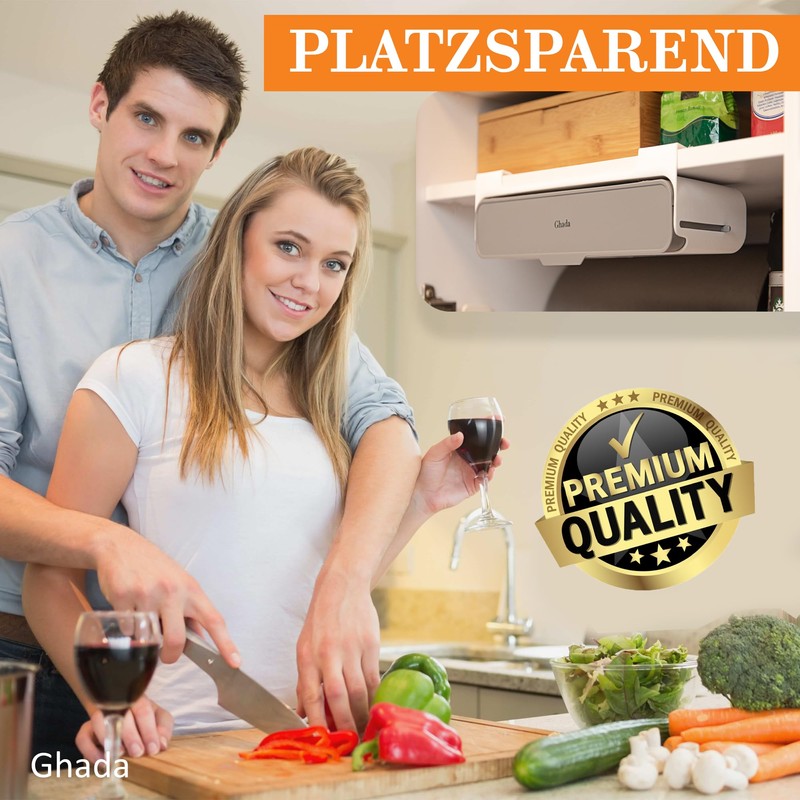 GHADA Under Shelf Spice Rack, 6 Cans, Extendable, No Drilling