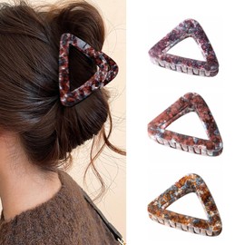 3 Pcs Hollow Triangle Hair Clips for Women No Damage for Thick/Thin Hair Accessories, No Damage, Strong Hold Claw Clips Cute for Women and Girls