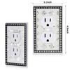 YNQIZKI Bling Outlet Covers Wall Plate Silver Sparkle Receptacle Cover,Single