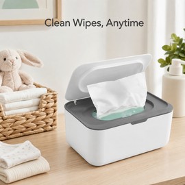 Wet Tissue Box Paper Dispenser for Wipes & Napkins - Covered Refillable Holder for Baby Rooms, Cars & Home