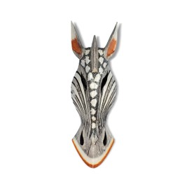 G6 Collection Wooden Tribal African Giraffe Mask Hand Carved Wall Plaque Hanging Home Decor Accent Art Unique Sculpture Decoration Handmade Handcrafted Decorative Pearl Motif (20" Tall)