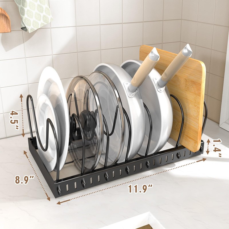 2PACK Pot Lid Organizers Inside Cabinet for Kitchen, Pots and