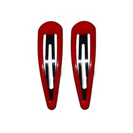 7cm Large Red Bendies Sleepies Snap Clips Hair Clips Slides School Colours for Women Girls by Glitz4Girlz