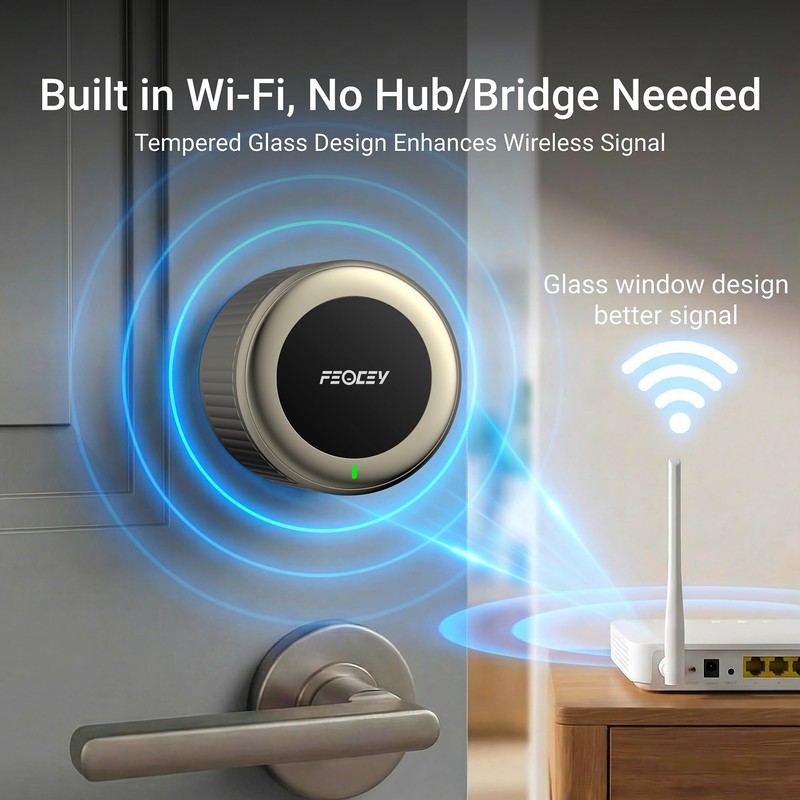 Retrofit Smart Lock for Existing Deadbolt, Built-in Wi-Fi