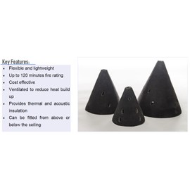 TENMAT FF109-200 - Downlight Fire Hood for Recessed Lights, Fire and Acoustic Rated Light Cover - 200x200mm