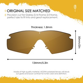 AOZAN ANSI Z87.1 Replacement Lenses For Oakley Si Ballistic M Frame 2.0 Sunglasses - Copper Gold