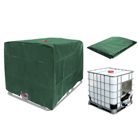 IBC Tank Cover, Tarpaulin for Water Tank 1000 L, IBC Container Cover, Tarpaulin Protective Cover, Protective Tarpaulin Suitable for IBC Tank, Container, Rainwater Tank (Green)