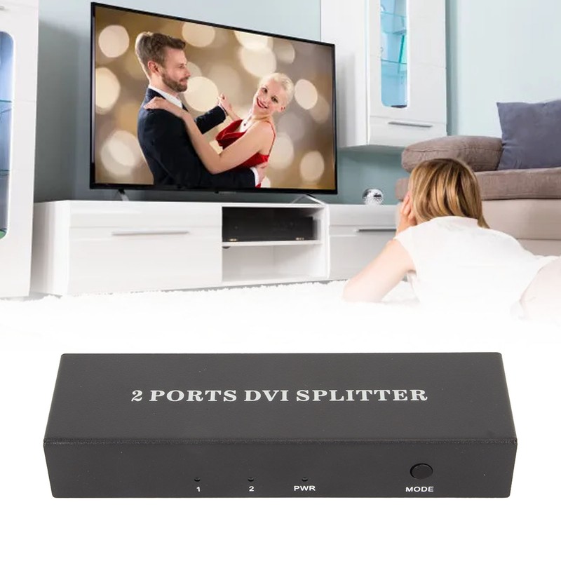 1x2 DVI Splitter 1 in 2 Out Support Resolution Up