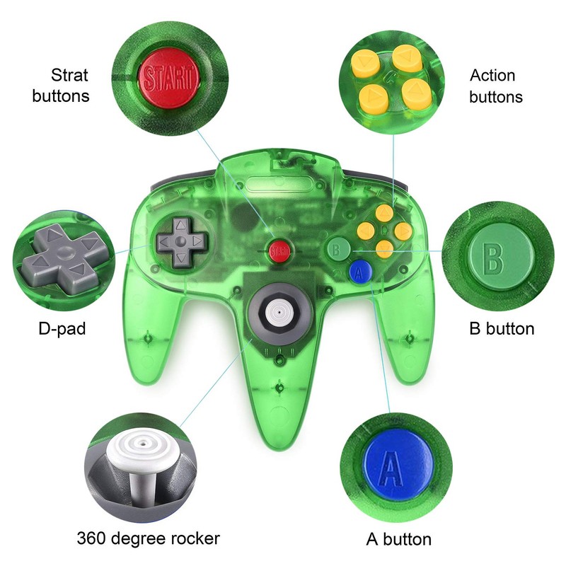 miadore 4 Pack Classic N64 Controller, Wired Classic N64 Gamepad