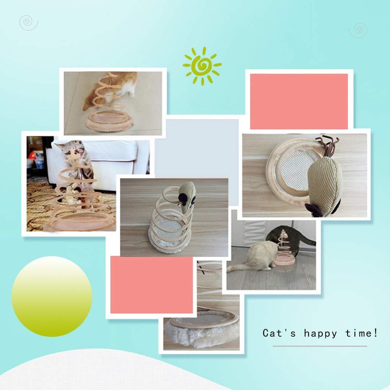 Andiker Interactive Cat Toy, Cat Plush Toy with Spiral Spring