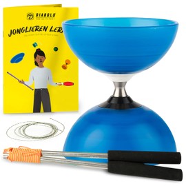 Diabolo Set with Henrys Beach Free Ball Bearing Diabolo - Professional Set (Blue)