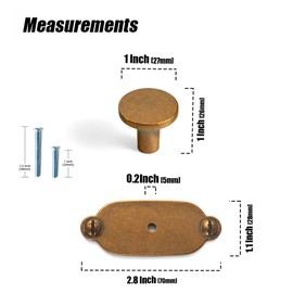 Goo-Ki Antique Brass Cabinet Knob with Backplate,6 Pack High-end Zinc Alloy Cabinet Hardware