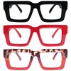 REAVEE 3 Pack Oprah Style Reading Glasses for Women Men,
