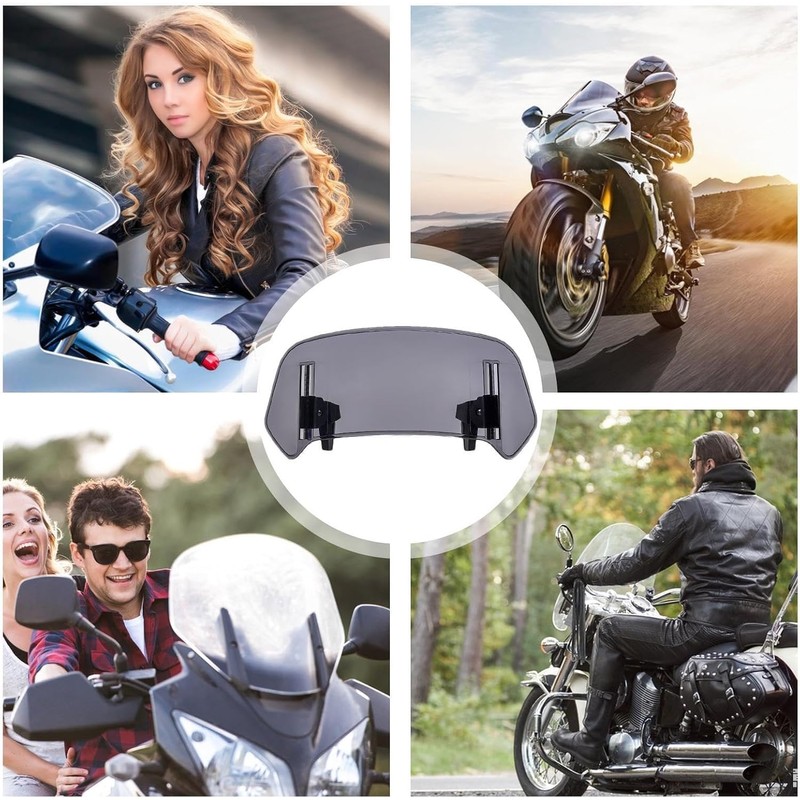 LimCryspp Motorcycle Windshield Extender Small Windshield Extender Block, Adjustable Clip