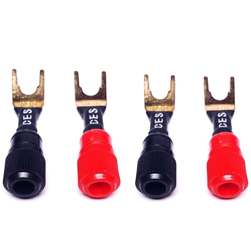 CESS-125L Spades Fork Plug to Twist Binding Post Banana Female