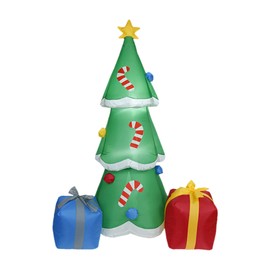 MIGYKO 180CM Árbol de Navidad Inflable de Navidad de 6 pies con Cajas de Regalo en Forma de LED Inflables de Navidad con ataduras de estacas fijas para decoración de Fiesta en el jardín al Aire Libre