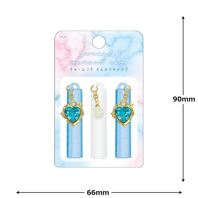 Krax Pencil Cap with Charm Gemish Diamond Heart Blue 135983