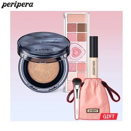 PERIPERA Mood Fit Cover Cushion Set 5items, Cushion#$%Palette#$%Concealer:01-02 Peach Heaven-03 Classic Sand