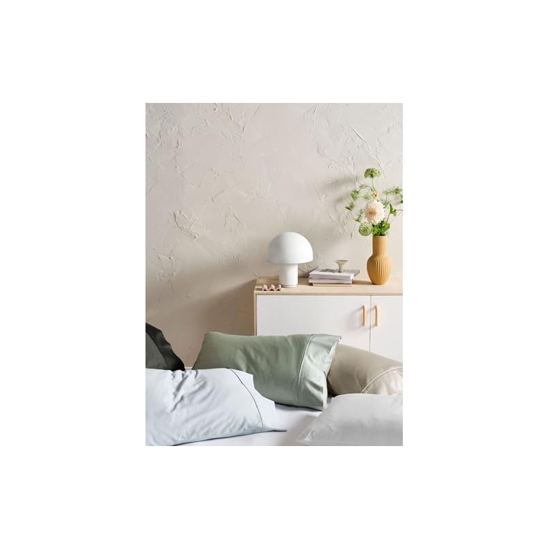 Linen House Augusta 500TC Cotton Sateen Pillowcase, White, Standard