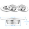 Helect 3-Pack Kitchen Sink Strainer Stainless Steel Drain Filter Strainer