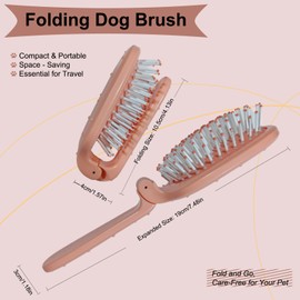 MAEELOU Foldable Cactus Puppy Brush Small Dogs Soft Bristles Grooming Tool Yorkie Shih Tzu Maltipoo Maltese (Pink)