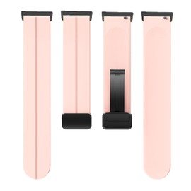 Lamshaw Compatible Ticwatch Pro 5 Smartwatch Bands, 24mm Soft Silicone Magnetic Buckle Sport Wristband Replacement Straps Compatible for Ticwatch Pro 5 Android Smartwatch (Pink)