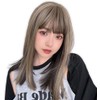 BrightLala hf1780-TRQ Wig, Medium, Full Wig, Semi-Long, Women's, Inner Color,