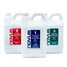 NOVUS-PK64 | Plastic Clean & Shine #1, Fine Scratch Remover #2, and Heavy Scratch Remover #3 | 64 Ounce Bottles