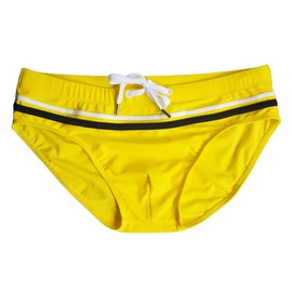 New Men's Tigh Swimming Briefs whiteTrunks Swimwear Swimsuit Water Repellent Man Beach Short Men Swim Suit (Yellow, Asian L (USA M))