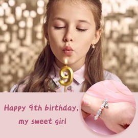 CASSIECA Pink Pearl & CZ Ball Bracelets for 9 Year Old Girls, Adjustable with Heart Charms (Gift Box Given)