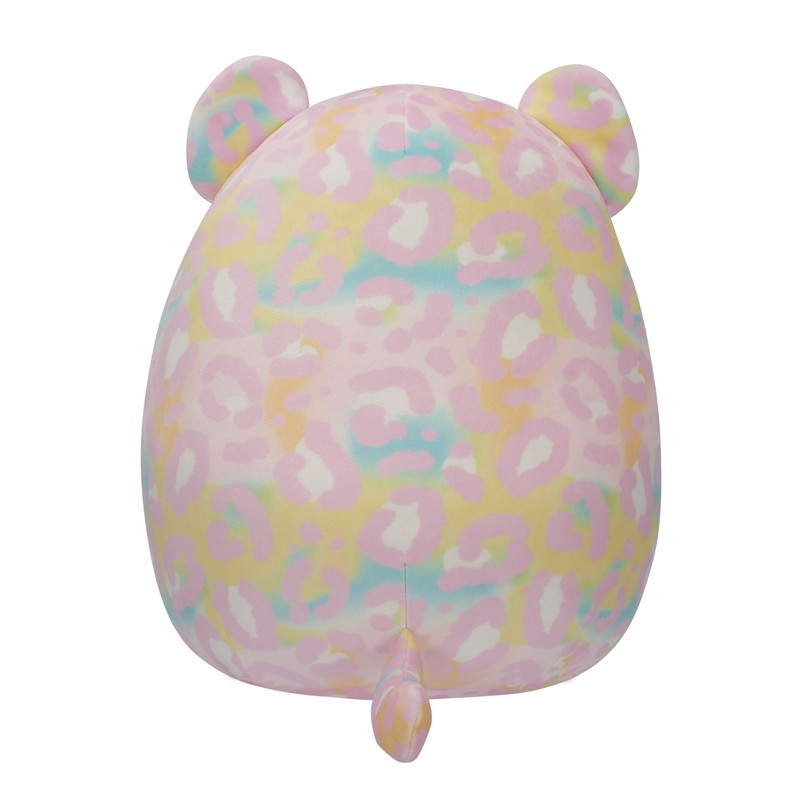 Squishmallows SQCR05426 12-Inch-Michaela Rainbow Leopard with Pink Headband, Multicolour