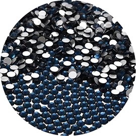 NCB 2000pcs Flatback Round Glass Nail Art Rhinestones Crystal for DIY Making Accessories Shoes, Clothes, Face Art, Bags, Manicure (Montana, SS8 2000pcs)