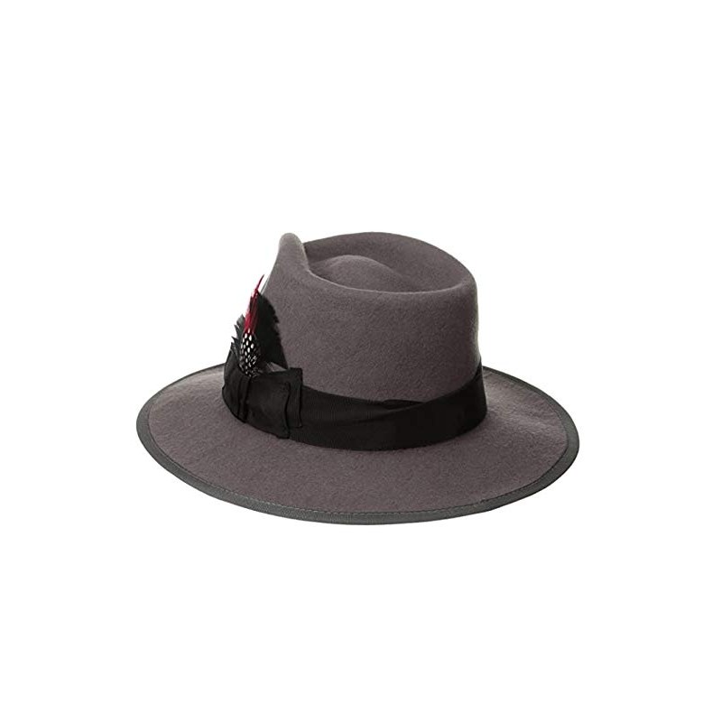 Scala Classico Men's Wool Felt Snap Brim Fedora, Grey, Medium