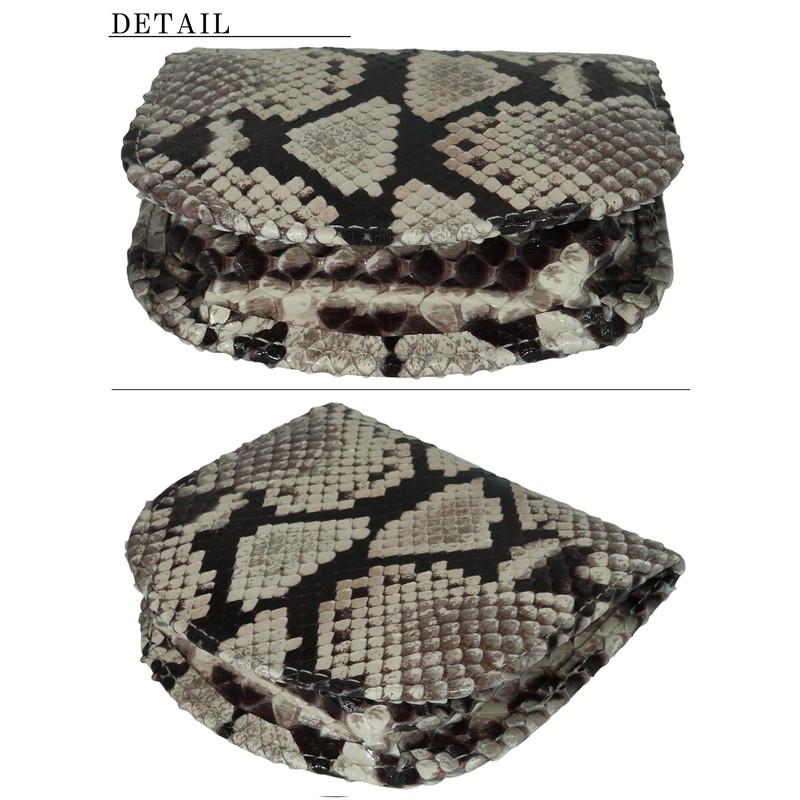 10710-100-242 Natural Diamond Python Snake Skin Coin Purse, Horseshoe Shape,